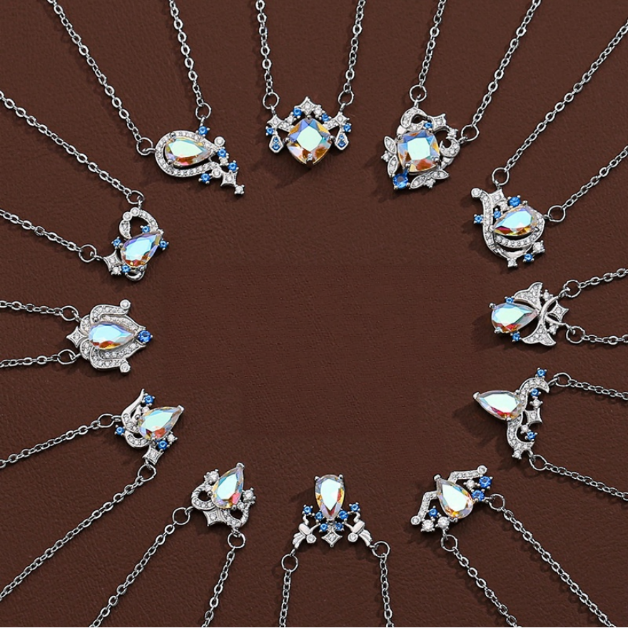 Vintage Iridescent Teardrop Diamond Multi-Style Necklace Set
