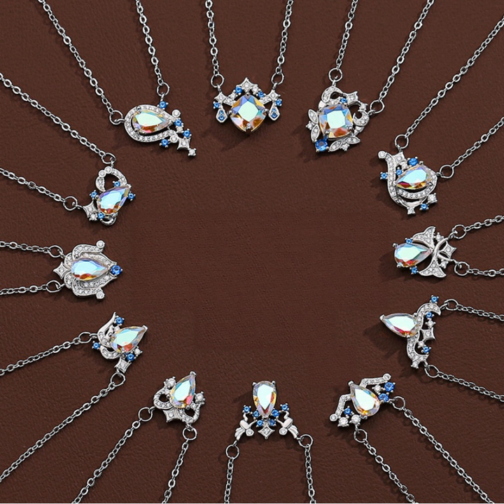 Vintage Iridescent Teardrop Diamond Multi-Style Necklace Set