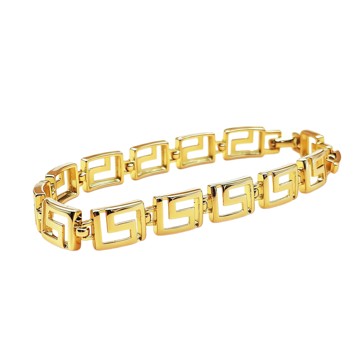 Geometric Square Maze‑Link Chain Bracelet
