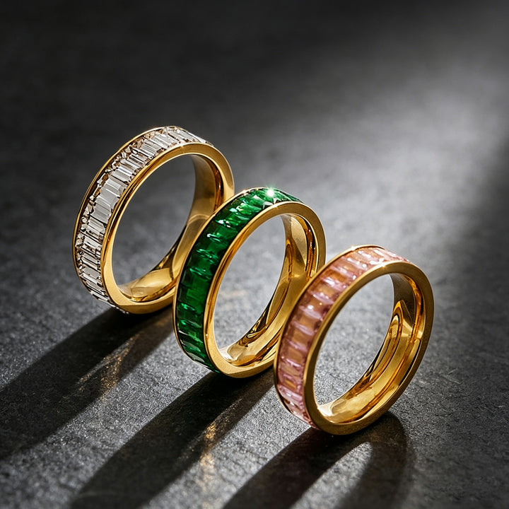 Baguette‑Cut Diamond Full‑Eternity Band, Multi‑Color Options