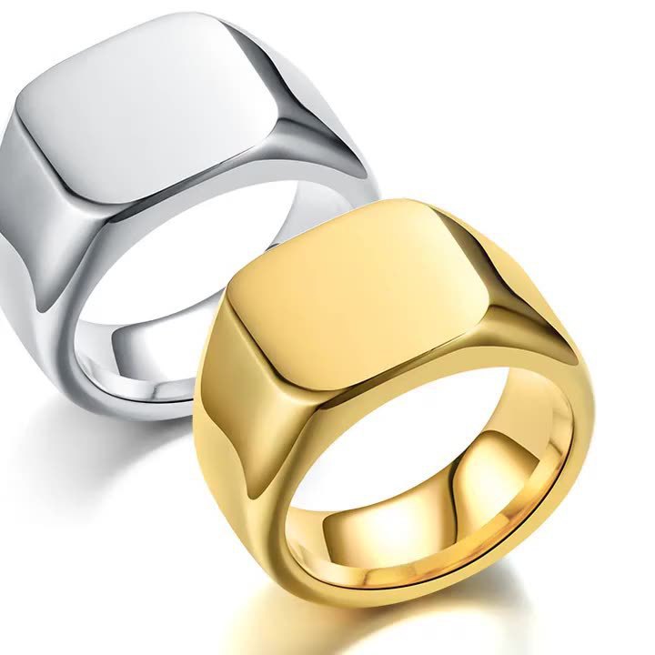 Minimalist Square Signet Ring (3 Colors Unisex Statement Band)