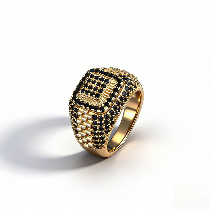 Pavé Watch Band Hip Hop Ring (Luxury Street Edgy Band)