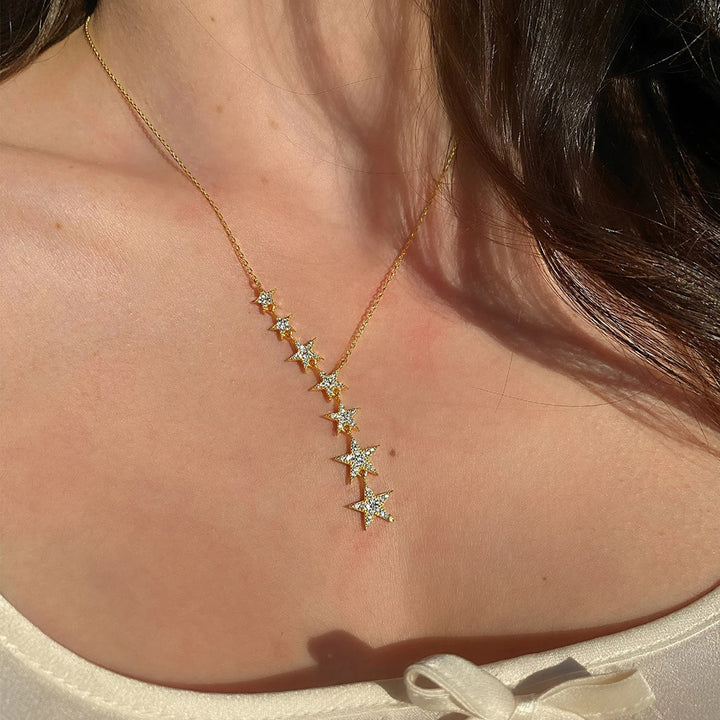Shooting Star Diamond Y-Necklace (2 Colors Delicate Luxury Lariat Choker)