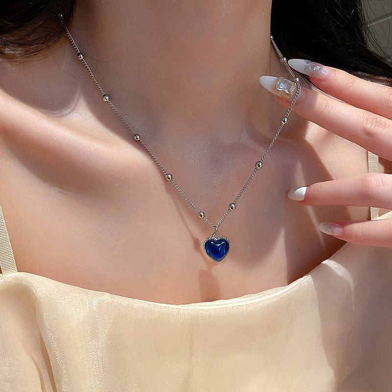 Temperature Sensitive Color Changing Heart S925 Silver Necklace