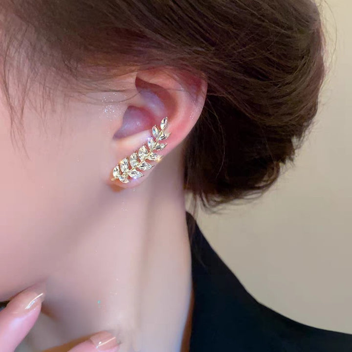 Wheat Ear Pavé Ear Climbers (Light Luxury Niche Design Earrings)