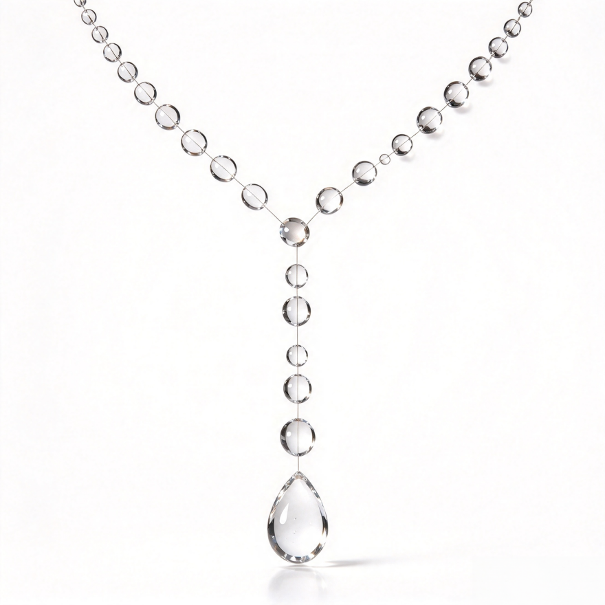 Invisible Fish Line Teardrop Diamond Y-Shaped Collarbone Necklace