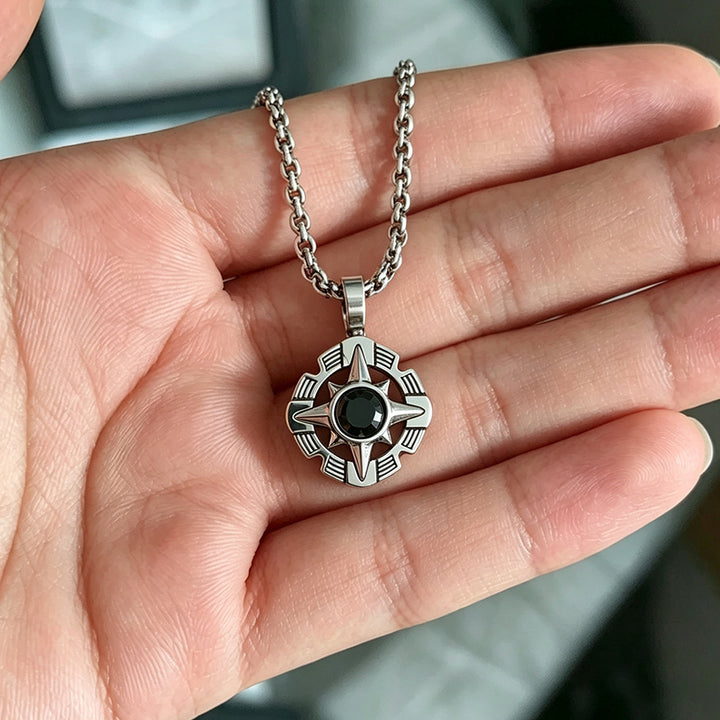 Compass Star Men's S925 Silver Necklace
