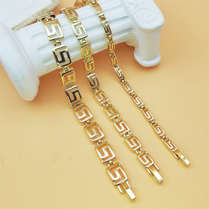 Geometric Square Maze‑Link Chain Bracelet