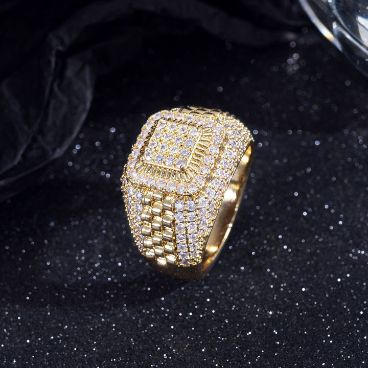 Pavé Watch Band Hip Hop Ring (Luxury Street Edgy Band)