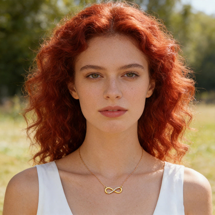 Infinity Knot Diamond Pendant Necklace (3 Colors Delicate Luxury Choker)