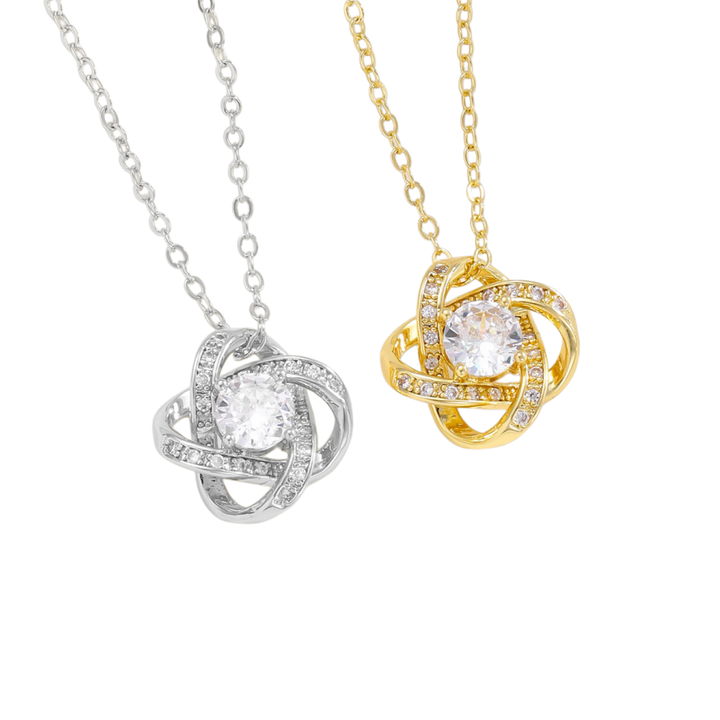 Love Knot Clover Diamond Pendant Necklace (Luxury Eternal Love Choker)