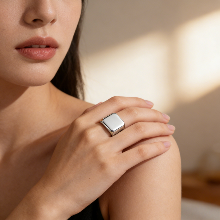 Minimalist Square Signet Ring (3 Colors Unisex Statement Band)