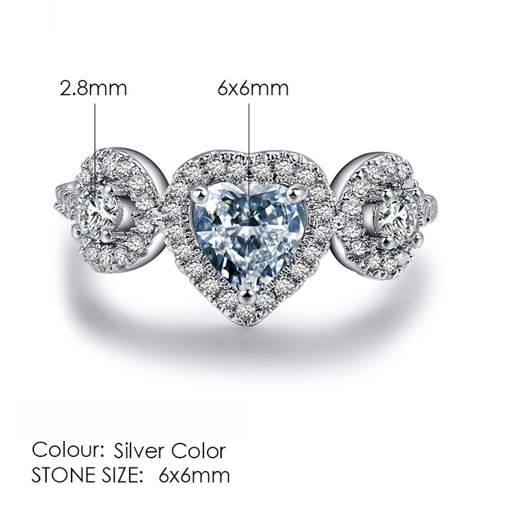 Heart Diamond Cluster Ring (Glamorous Romantic Ritual Style)