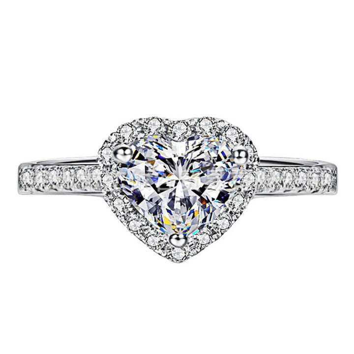 Heart Diamond Halo Engagement Ring (Luxury Romantic Proposal Band)