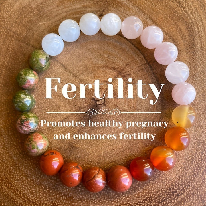 Multi‑Variety Natural Crystal Energy Bracelet, Fertility & Lucky Theme Mixed‑Bead Single Strand Bracelet, 2‑Options Natural Stone Jewelry