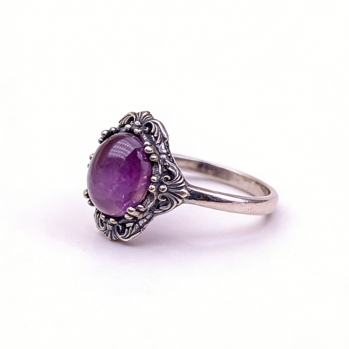 Vintage Royal Gemstone Ring Set (Light Luxury Niche Antiqued Band)