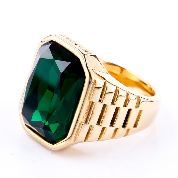 Multi-Color Gem Wide-Face Men's Ring (Light Luxury Bold Style)