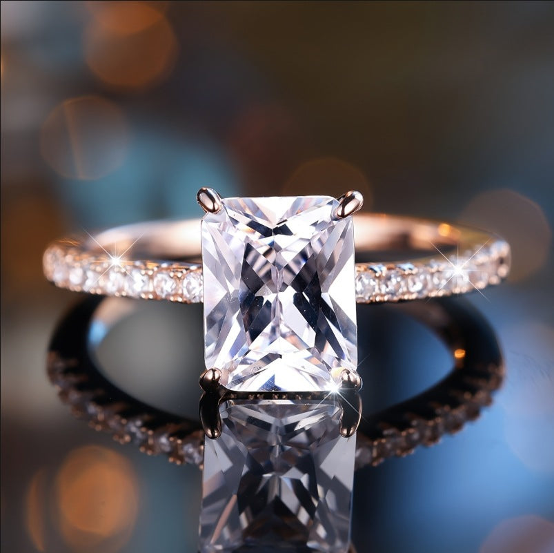 4-11 Size Square Diamond Ring (Luxury Elegant Multi-Color Style)