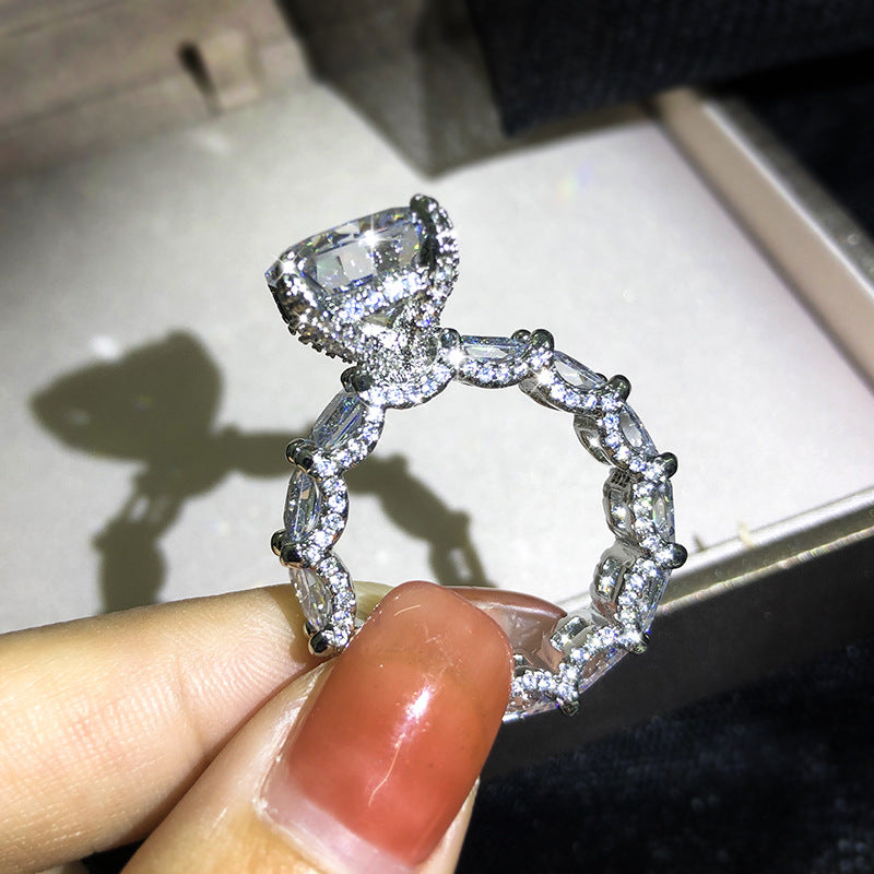 Fashion Large Zircon Statement Ring Set for Women