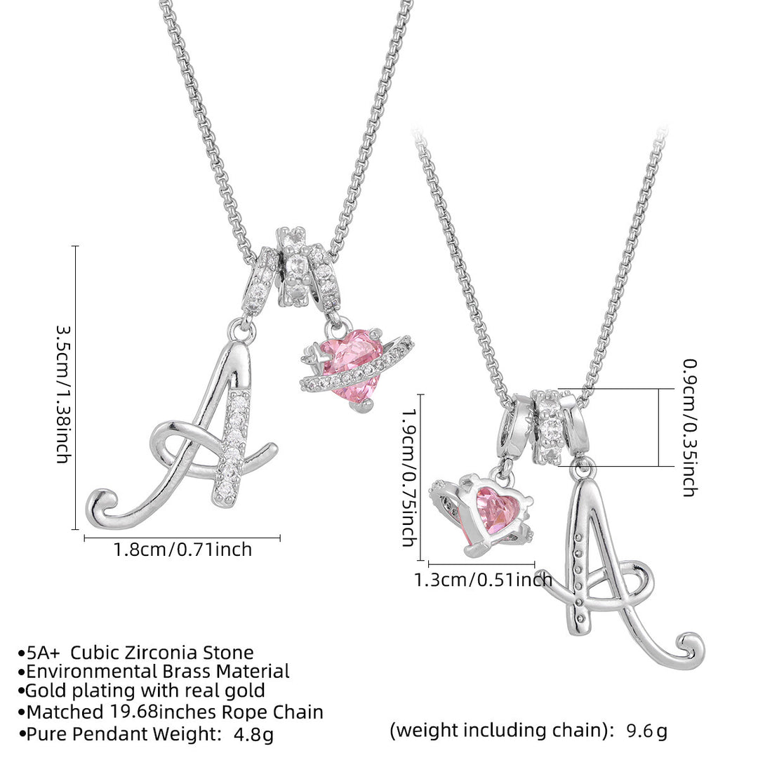 Dopamine 26 English Floral Letter Necklace - Girls' Light Luxury Niche High-End Jewelry