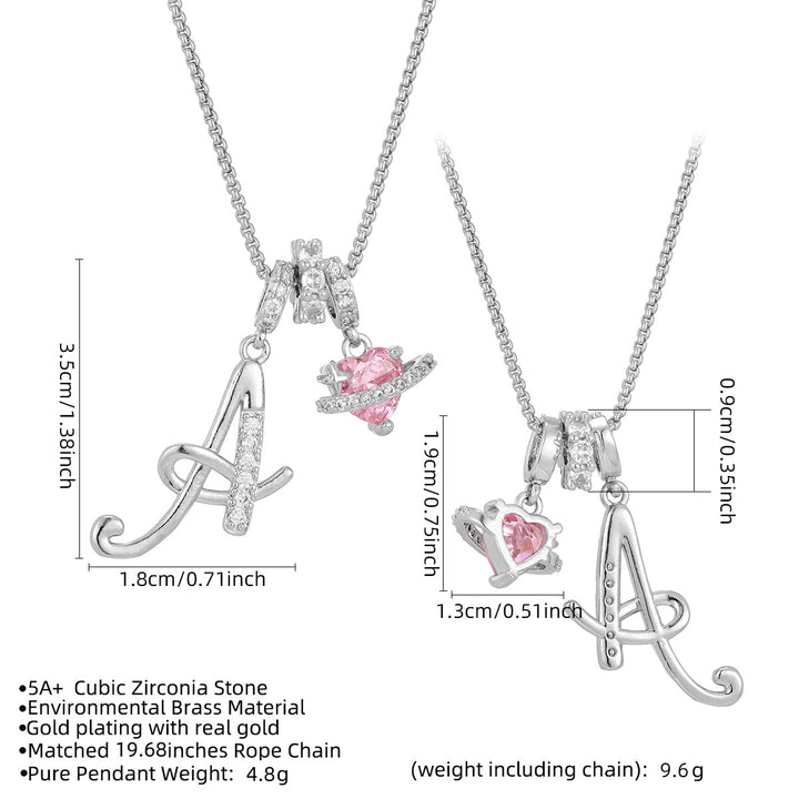 Dopamine 26 English Floral Letter Necklace - Girls' Light Luxury Niche High-End Jewelry