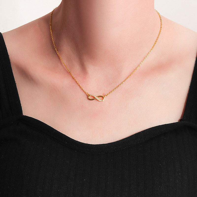 Infinite Love 8-Shape Jewelry Set - Minimalist Zircon 8-Shape Necklace, Bracelet, Earrings & Ring