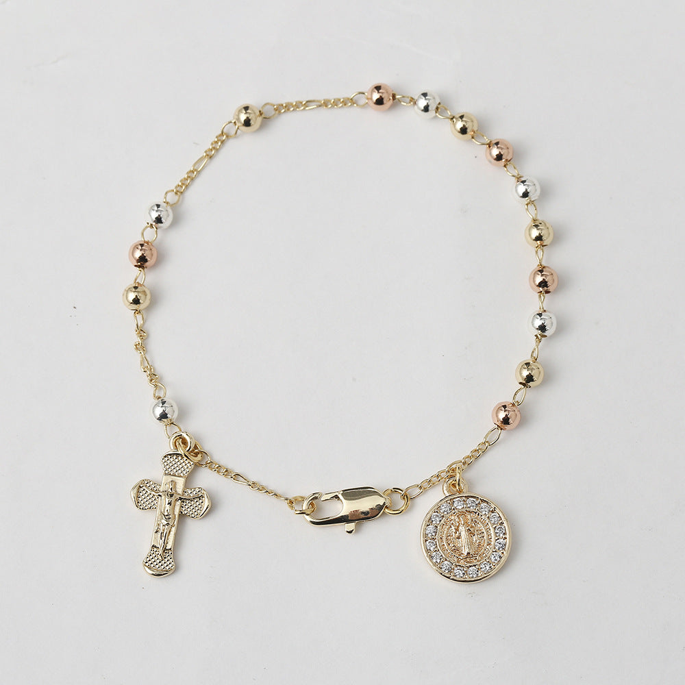 Light Luxury Virgin Mary Micro-Inlaid Beaded Bracelet