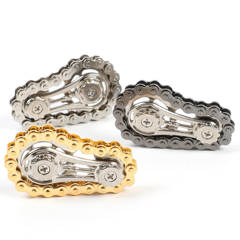 Gear Chain Metal Fidget Spinner (Stress-Relief High-Tech Creative Finger Toy)