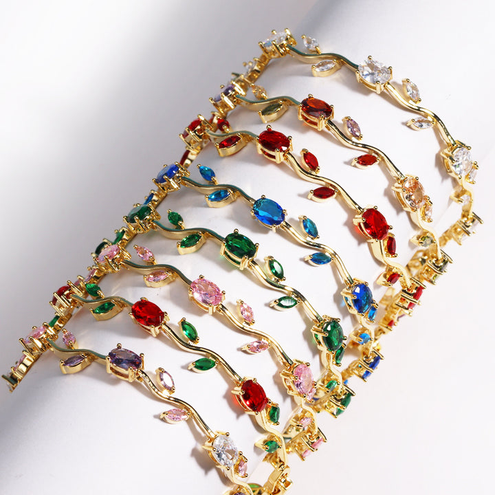 Colored Gem Vine Bracelet (Light Luxury Romantic Style)