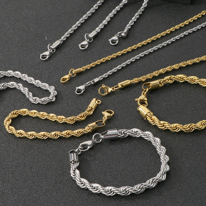 Twisted Chain Titanium Steel Bracelet (Minimalist Unisex Style)