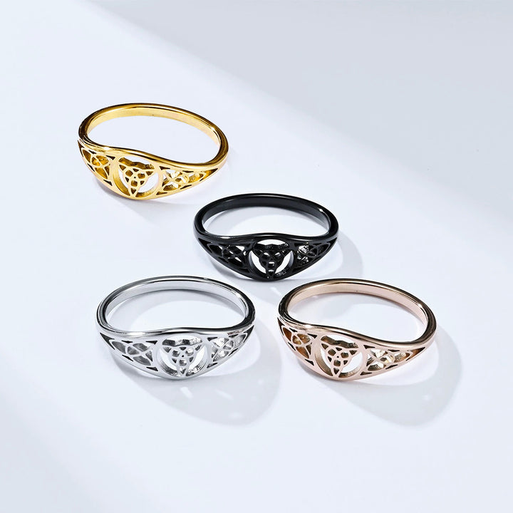 Titanium Steel Celtic Knot Hollow Ring (Retro Ethnic Style)