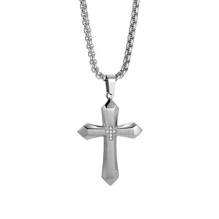Geometric Cross Pendant Necklace (Men's Fashion · Minimal Luxury Faith Style)