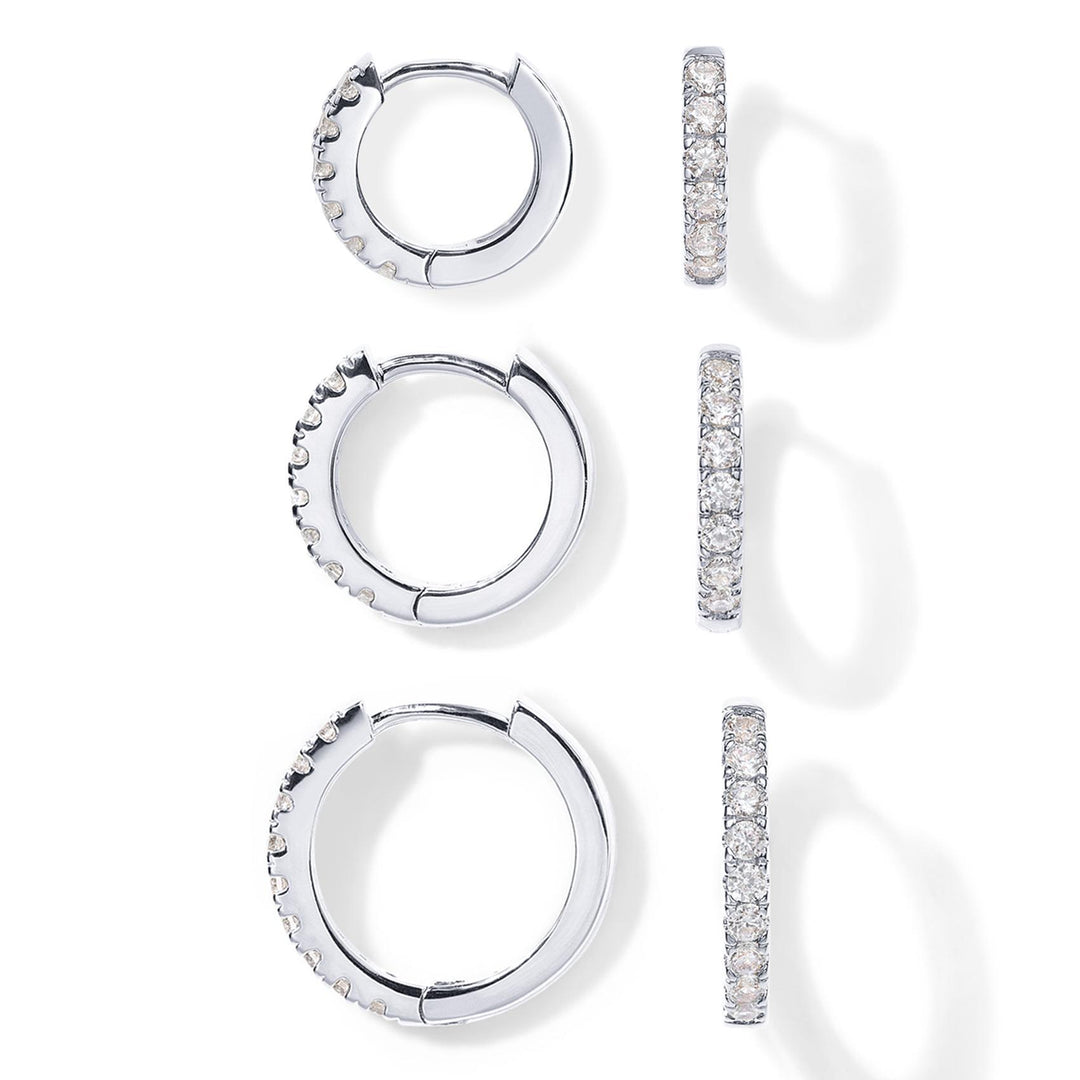 Pavé Diamond Hoop Earrings for Women – Minimal Luxury Huggie Jewelry