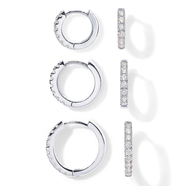 Pavé Diamond Hoop Earrings for Women – Minimal Luxury Huggie Jewelry