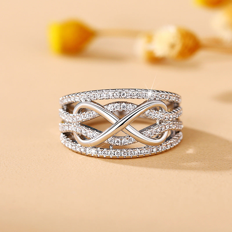 Infinity Symbol Micro-Diamond Multi-Layer Ring (Luxury Romantic Couple Style)