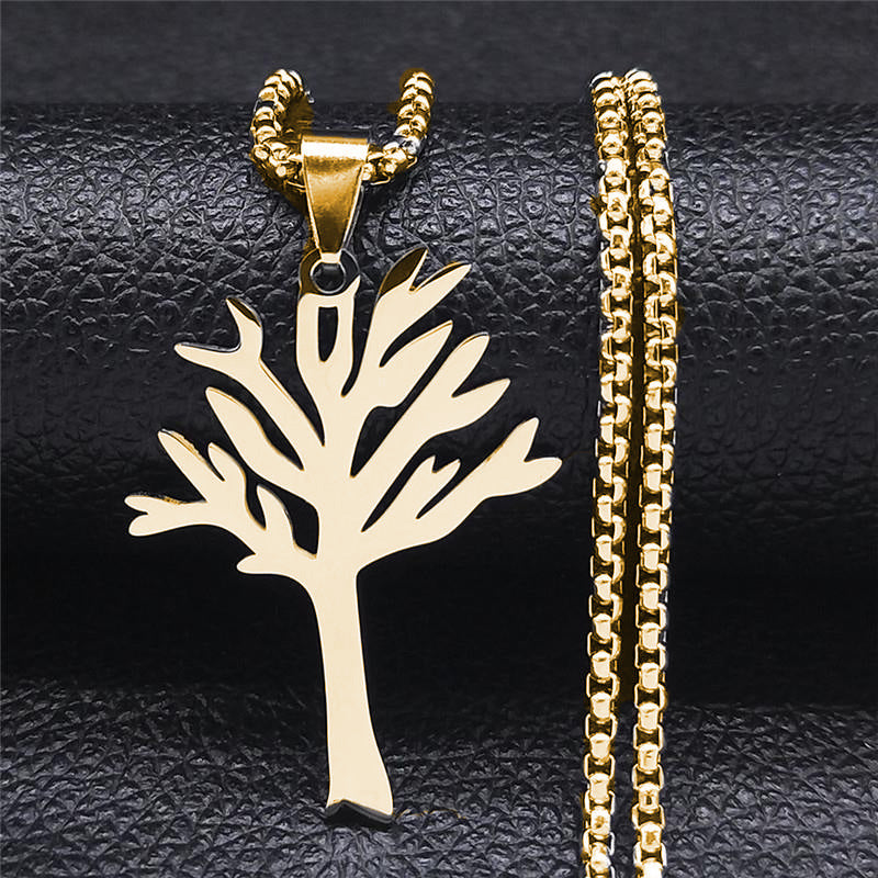 Tree of Life Necklace Pendant – World Peace Snake Chain Jewelry