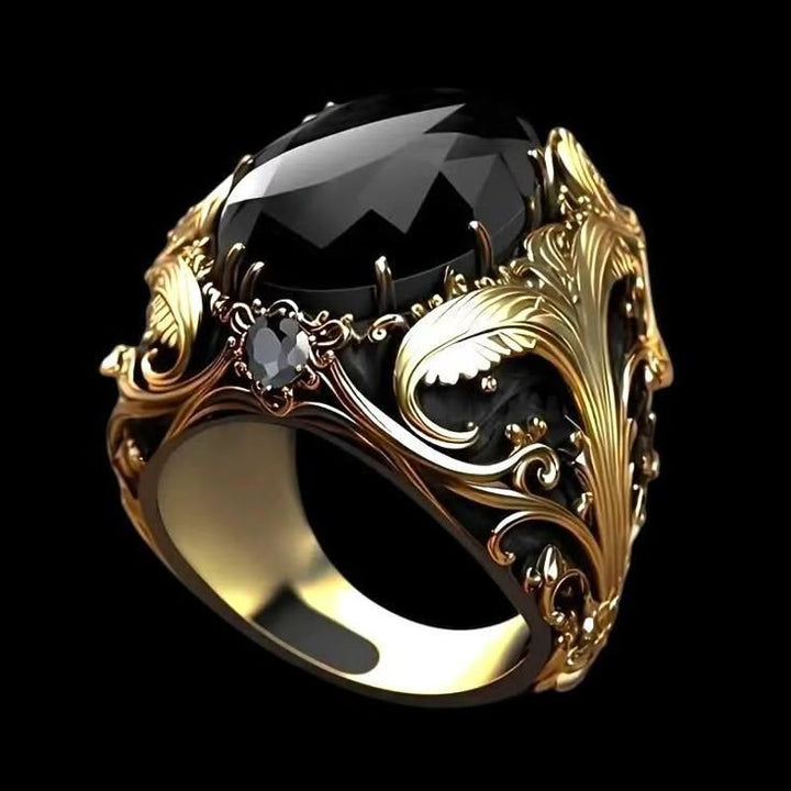 Two-Tone Twig Center Stone Vintage Ring (Luxury Palace Style Personalized)