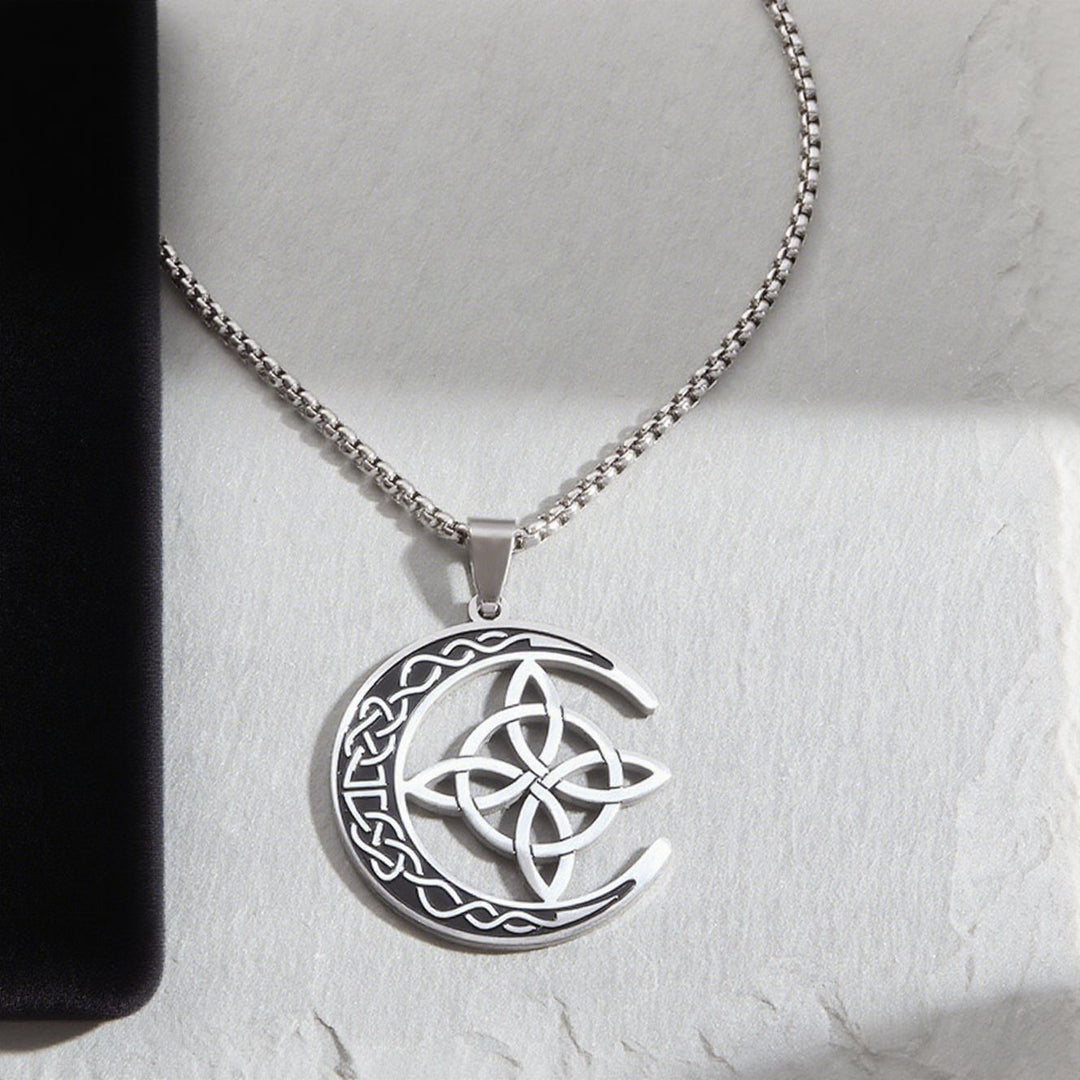 Vintage Celtic Witch Knot Hollow Pendant Street Style Necklace