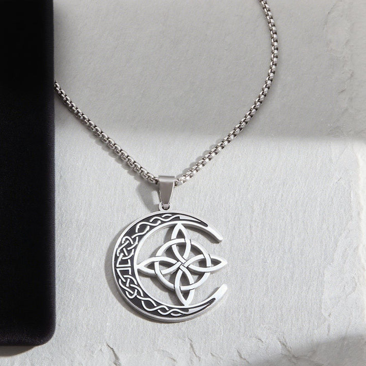 Vintage Celtic Witch Knot Hollow Pendant Street Style Necklace