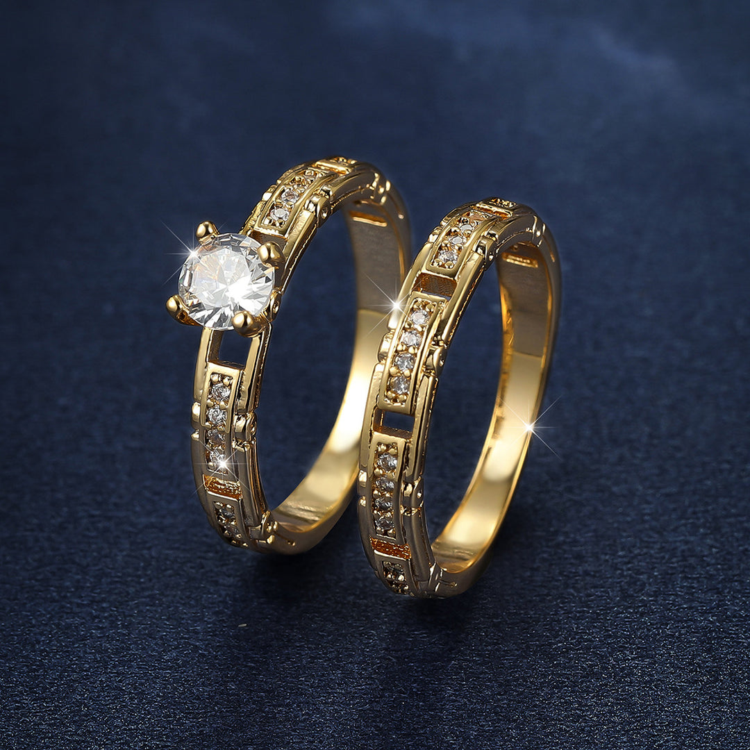 Geometric Segmented Double Layer Stackable Ring (Luxury Ritual Personalized Style)