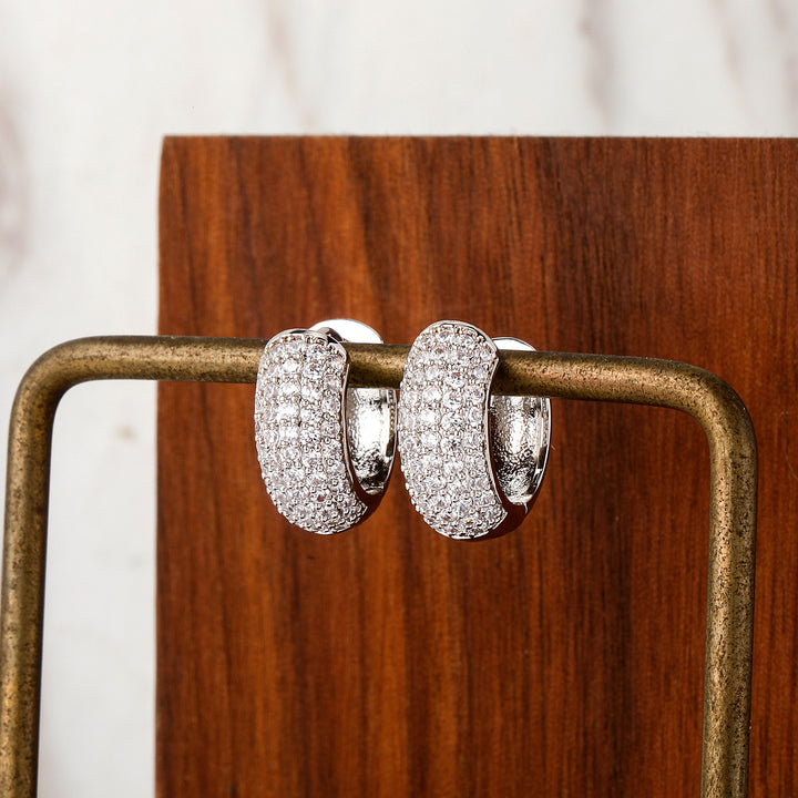 Full Diamond Inlaid Oval Hoop Earrings (Luxury Versatile Personalized Style)