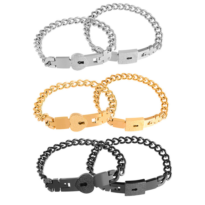 Couple Interlocking Heart Bracelets