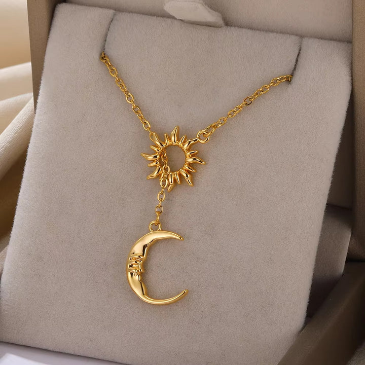 Geometric Sunburst Pendant Necklace for Women