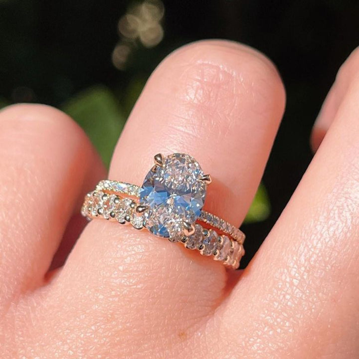 Luxury Micro-Paved Diamond Bridal Ring Set for Women