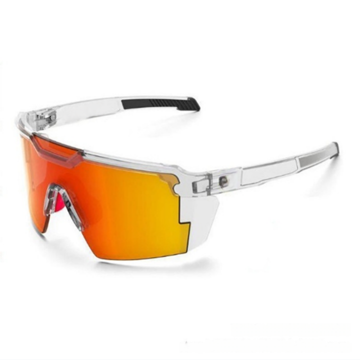 Outdoor Rimless Polarized Cycling Sunglasses, Multi-Color Coated Windproof Non-Slip Sports Shades for Running Fishing Cycling