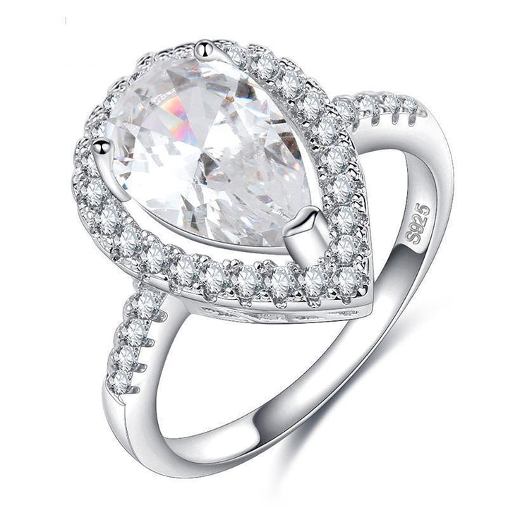 Cone-Shaped Full Zircon Closed Ring for Women