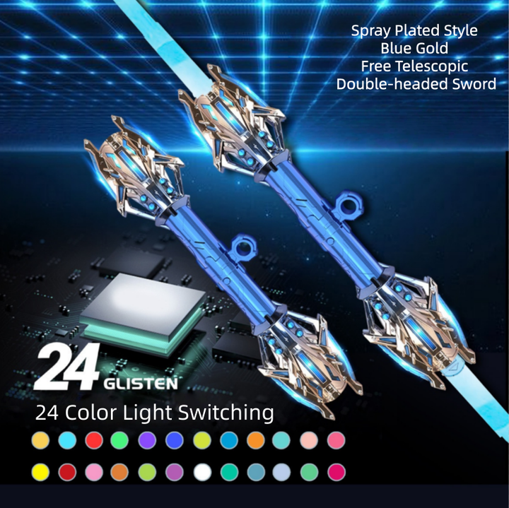 24-Color Light-Changing Retractable Double-Headed Sword (Cyber Mecha Style Series)
