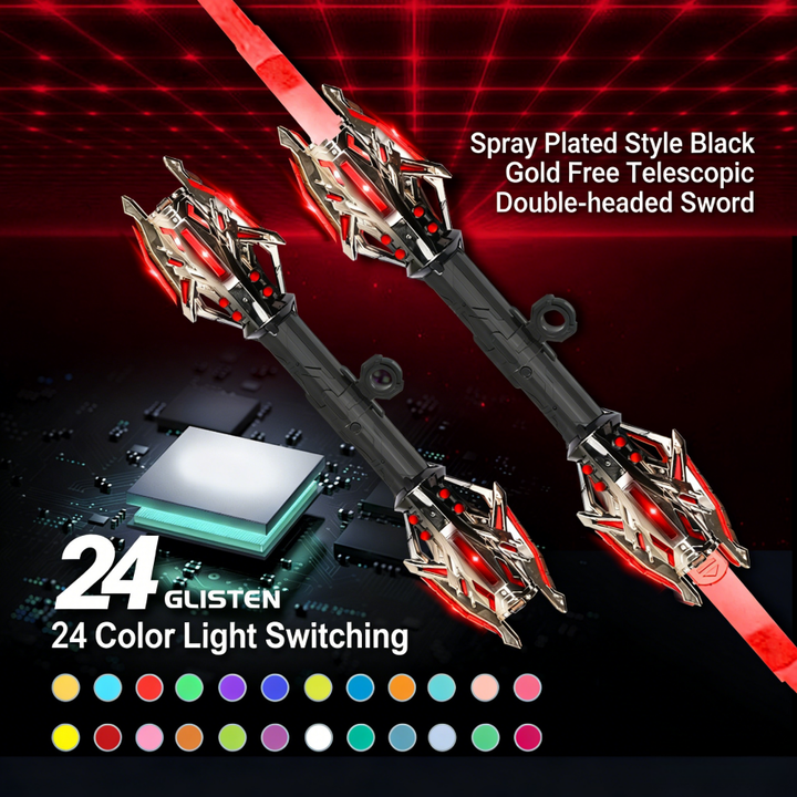 24-Color Light-Changing Retractable Double-Headed Sword (Cyber Mecha Style Series)