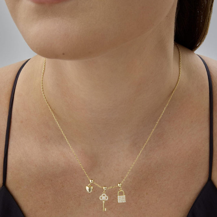 Slidable Triple Charms Beaded Collarbone Necklace, 8 Themed DIY Pendant Sets, Gold & Silver Two Tones Available