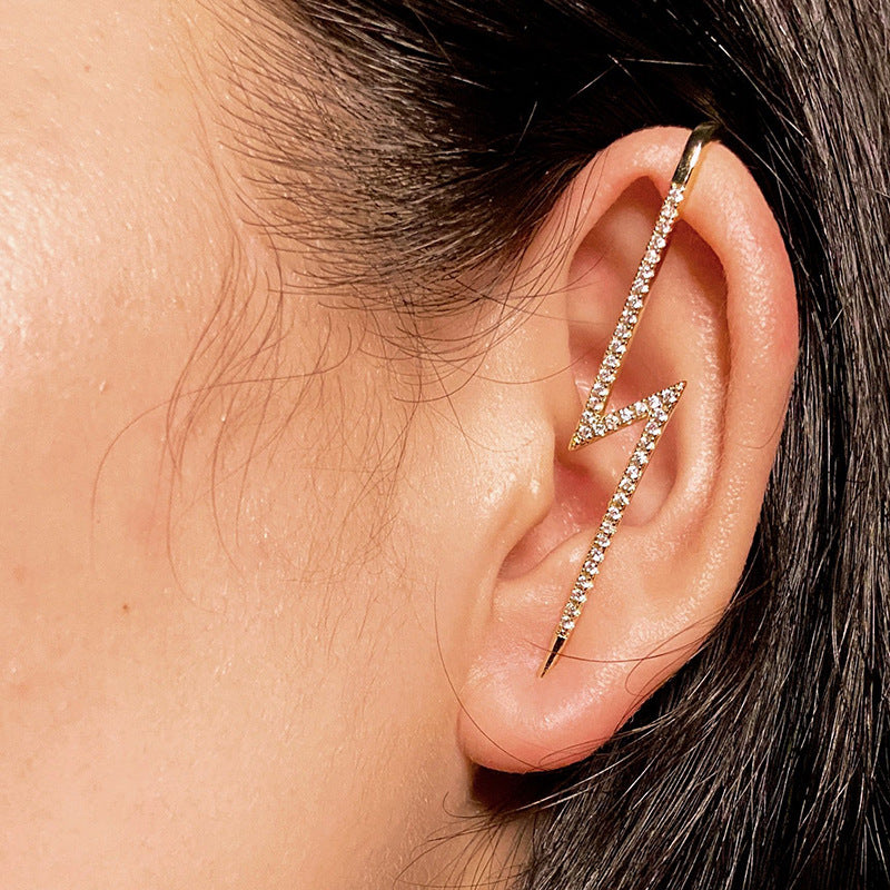 Geometric Diamond Ear Cuff Set (Light Luxury Niche Sweet & Cool Earrings)